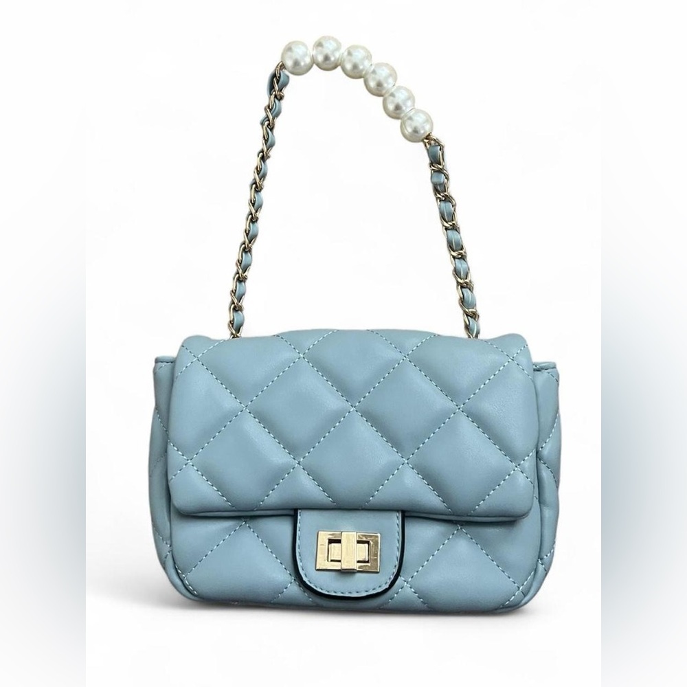 Blue Quilted Handbag